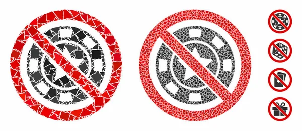 No casino mosaico icono de piezas temblorosas — Vector de stock