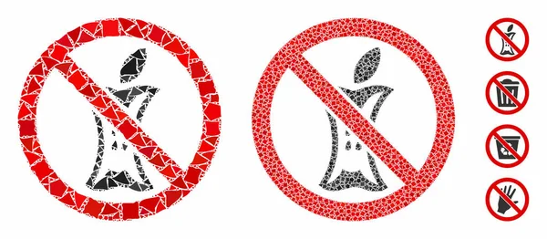 Do not litter Mosaic Icon of Bumpy Pieces — Stock Vector