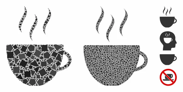 Taza de café Composición Icono de Elementos Desiguales — Archivo Imágenes Vectoriales