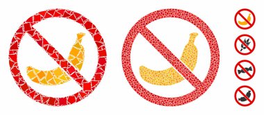 Kaba Ögelerin Muz Mozaik Simgesi Yok