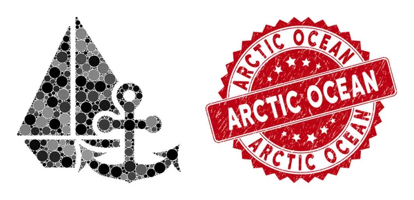 Collage Marine con peligro Océano Ártico Seal — Archivo Imágenes Vectoriales