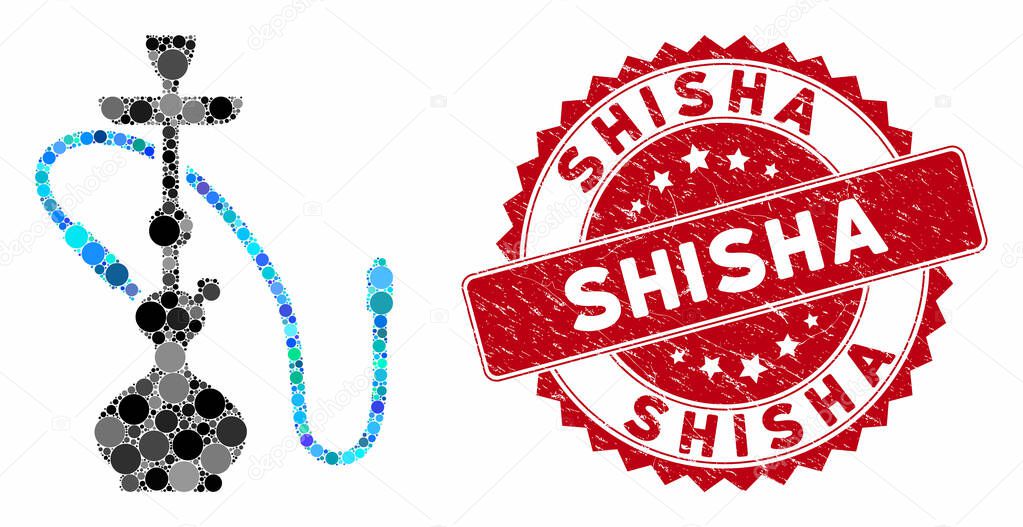 Collage Hookah with Distress Shisha Seal