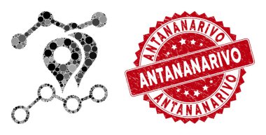 Çizilmiş Antananarivo Damgasıyla Mozaik Jeo Eğilimleri