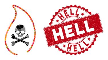 Desenli Cehennem Damgalı Mozaik Ölümcül Alev