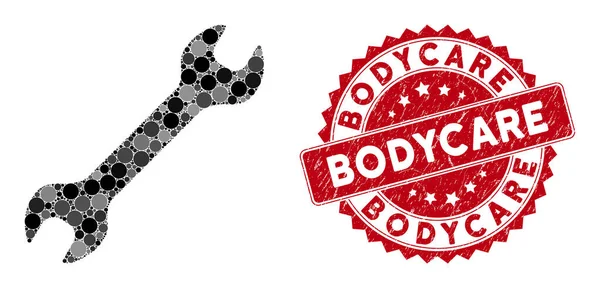 Τάφρος μωσαϊκού με Σφραγίδα Bodycare Distress — Διανυσματικό Αρχείο