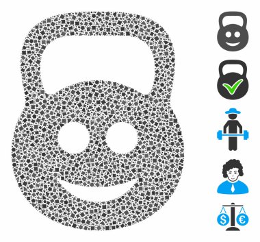 Gülen ton ağırlığında Humpy Elementlerinin Mozaik Simgesi