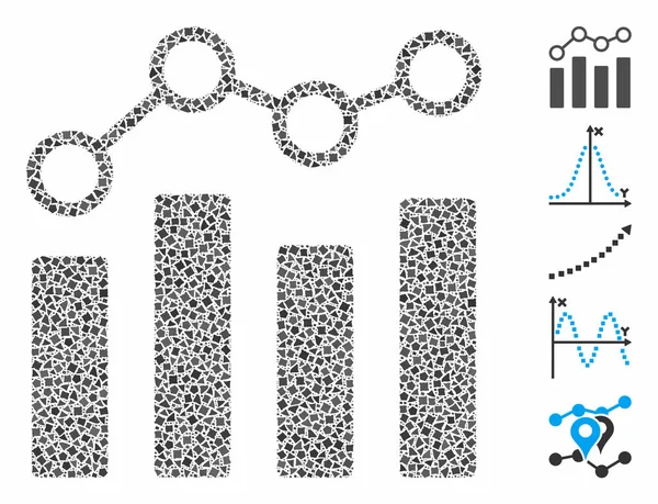 Точка диаграммы Мозаичная икона неравных элементов — стоковый вектор