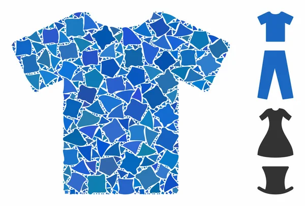 T-Shirt-Mosaik aus ungleichmäßigen Teilen — Stockvektor