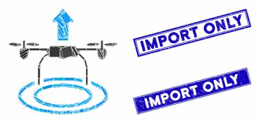 Drone Mozaiğini Başlat ve Çizilmiş Dikdörtgen Filigranı Başlat