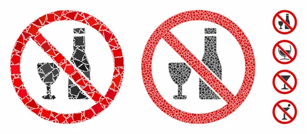 No alcohol Composition Icon of Trembly Items — Stock Vector