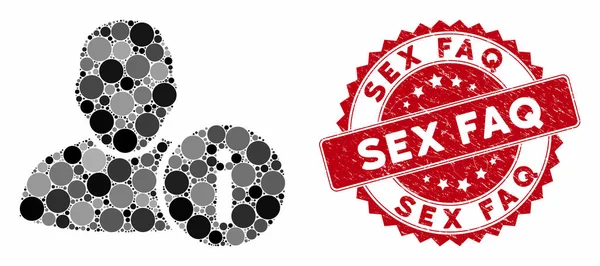 带有Scratched Sex Faq Seal的大学用户信息 — 图库矢量图片