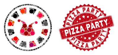 Mozaik Joker Ruleti ve desenli pizza partisi mührü