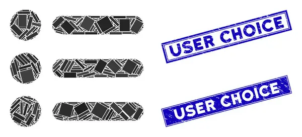 Itens Mosaico e retângulo riscado Selos de escolha do usuário — Vetor de Stock