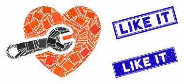 Kalp Cerrahisi Mozaik ve Tehlike Dikdörtgeni Filigranı Gibi