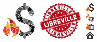 Libreville dövmeli Mozaik Finansal Ateş Simgesi
