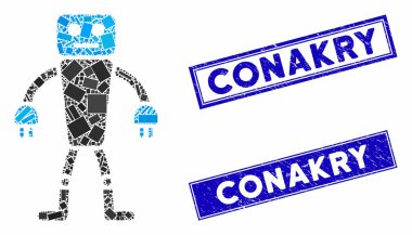 Robot Mozaiği ve Üzüntü Dikdörtgeni Filigranı