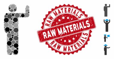 Grunge Raw Materyal Damgasıyla Mozaik Oylama Simgesi