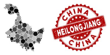 Mozaik Heilongjiang Eyaleti Harita ve Tehlike Mührü