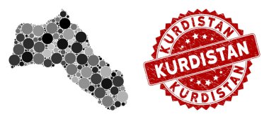Mozaik Kürdistan Haritası ve Tehlike Çemberi Mührü