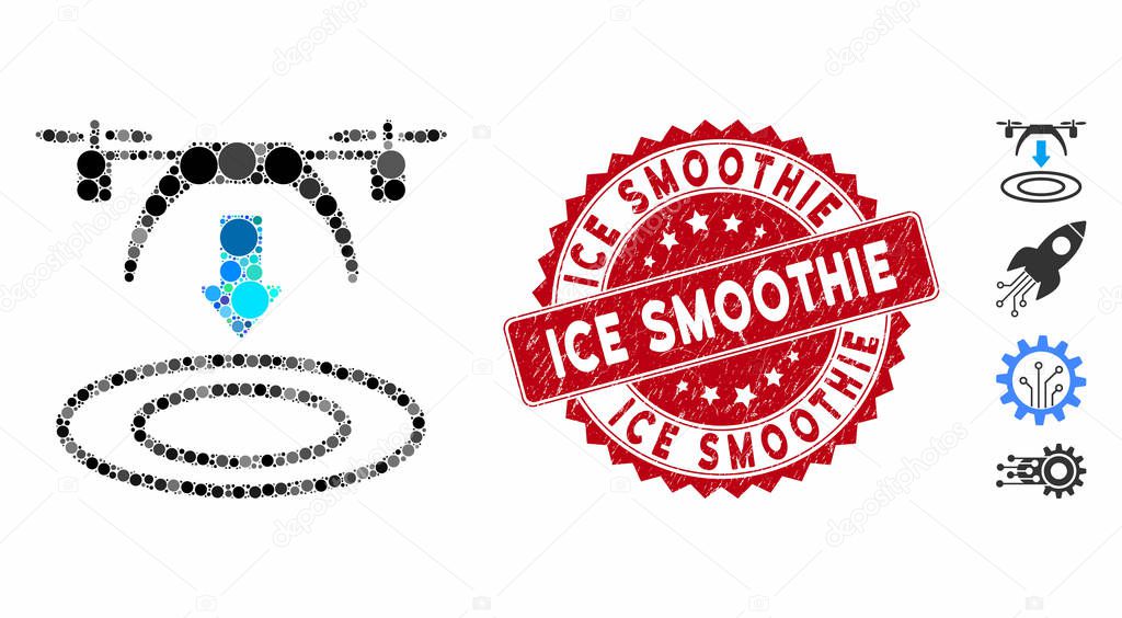 Mosaic Copter Arrival Icon with Scratched Ice Smoothie Seal