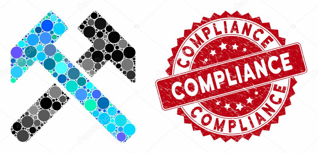 Collage Hammers with Grunge Compliance Seal