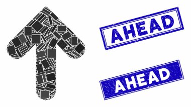 Arrow Up Mozaik ve Çizilmiş Dikdörtgen Mühürleri