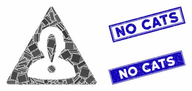 Kara listeye alınmış Mozaik ve Grunge Dikdörtgeni Kedi Kapısı Yok