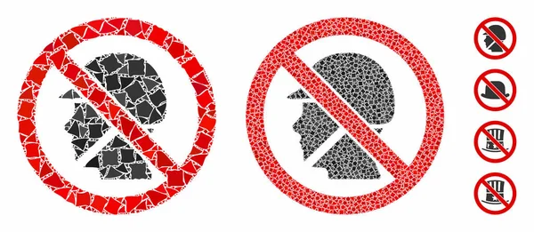No soldier Mosaic Icon of Inequal Elements — Stock Vector