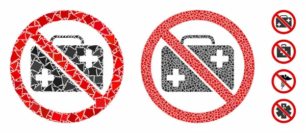 No first-aid case Composition Icon of Uneven Elements — Stock Vector