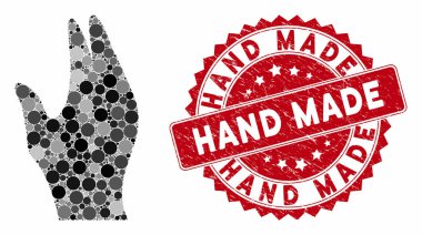 Tırmalanmış el yapımı mühür ile Kolaj Yönetimi