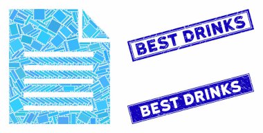 Belge Mozaiği ve Sıkıntılı Dikdörtgen En İyi İçecekler Filigranı