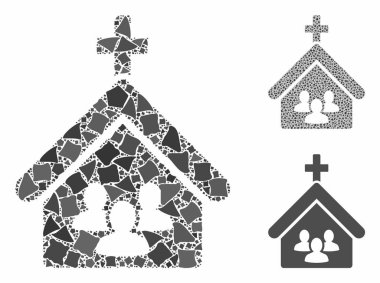 Kilisedeki İnsanlar Titrek Ögelerin Mozaik Simgesi