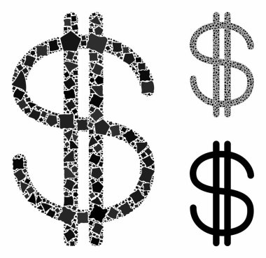 Engebeli Ögellerin Dolar Mozaik Simgesi