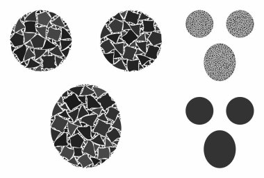 Düzensiz Ögelerin Şaşırtıcı Gülen Mozaik Simgesi