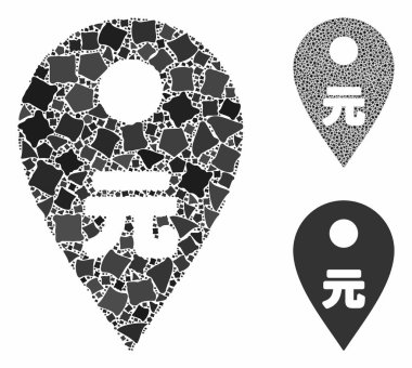 Tümsek Ögelerinin Yuan harita işaretleyici bileşimi simgesi
