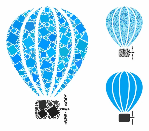 Globo de aire Composición Icono de Piezas Desiguales — Vector de stock