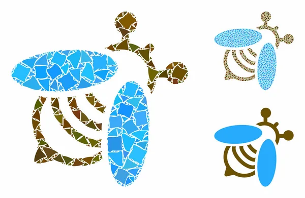 Икона Неравных Элементов Пчелиной Мозаики — стоковый вектор