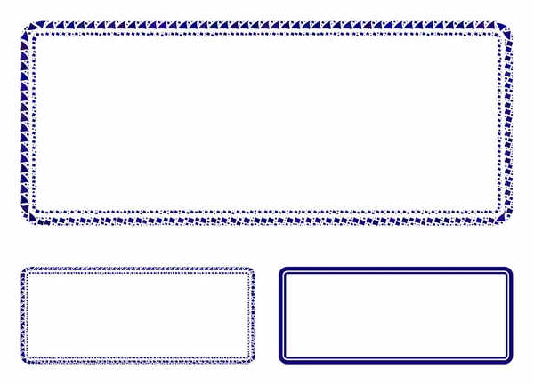 Doppia cornice rettangolare arrotondata Icona mosaico di parti tuberose — Vettoriale Stock