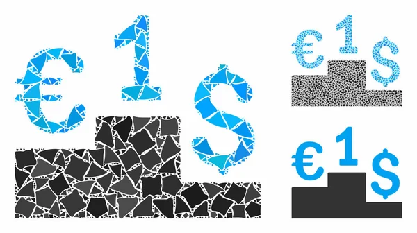 Concours Euro Dollar Mosaic Icône de Joggly Pieces — Image vectorielle