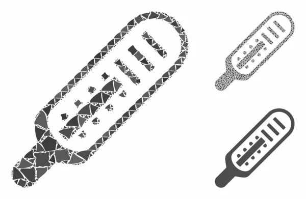 Ikon Mosaik Termometer Merkurius dari Item Tak Rata - Stok Vektor