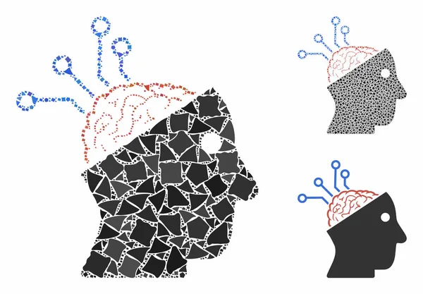 Νευρωνική διεπαφή συνδέει το εικονίδιο σύνθεσης των στοιχείων Joggly — Διανυσματικό Αρχείο