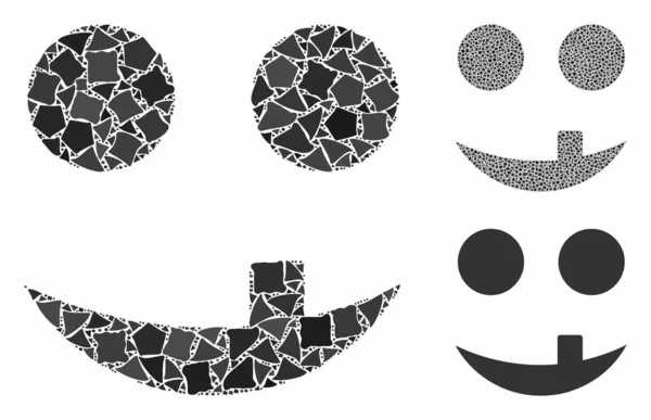 Tooth smiley Mosaic Icon of Joggly Items — Stock Vector