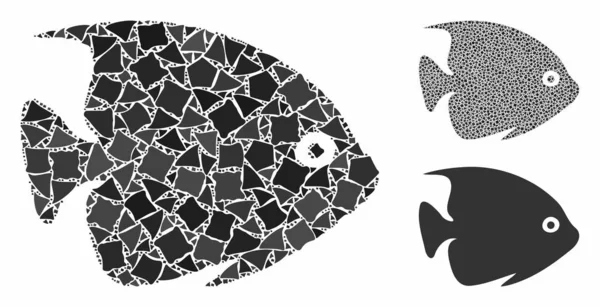 Tropikal balık Trembly Pieces Mozaik Simgesi — Stok Vektör