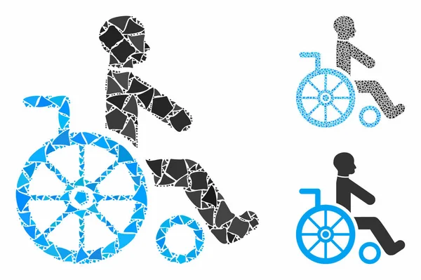 Wheelchair Mosaic Icon of Irregular Items — Stock Vector