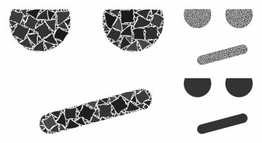 Düzensiz Parçaların Sıkıcı Gülümseme Kompozisyon Simgesi