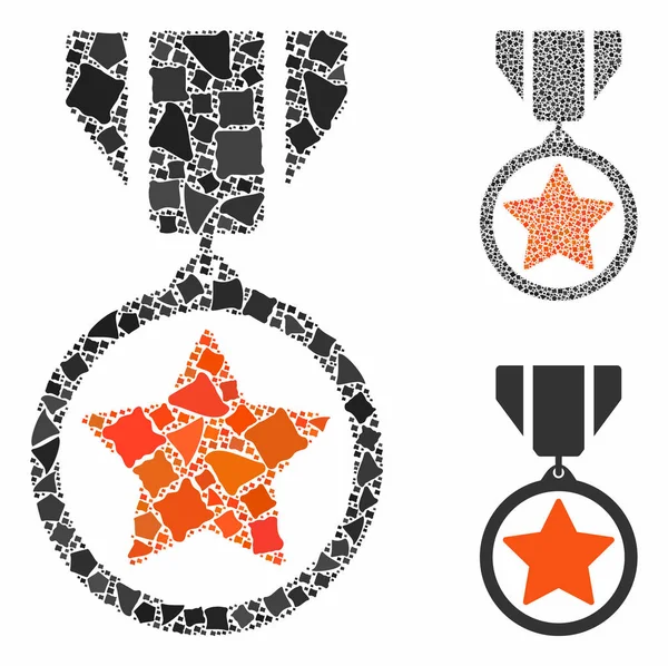 Медаль армії Мозаїчна ікона нерівних предметів — стоковий вектор