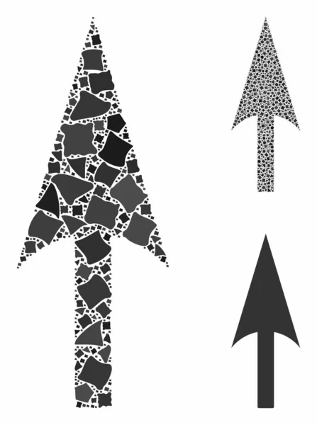 Osa šipky y Mozaika Ikona třesoucích se částí — Stockový vektor