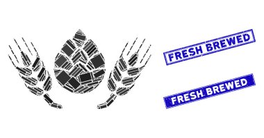 Bira Bileşenleri Mozaik ve Tehlike Dikdörtgen Taze Mühürleri