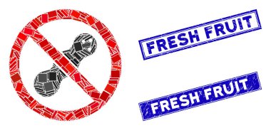 Fıstık Mozaiği ve Sıkıntı Dikdörtgeni Taze Meyve Damgası Yok