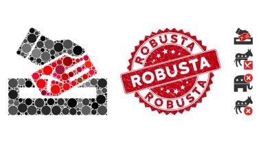 Grunge Robusta Damgalı Mozaik Protesto Simgesi